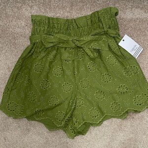 Ophelia green eyelet short